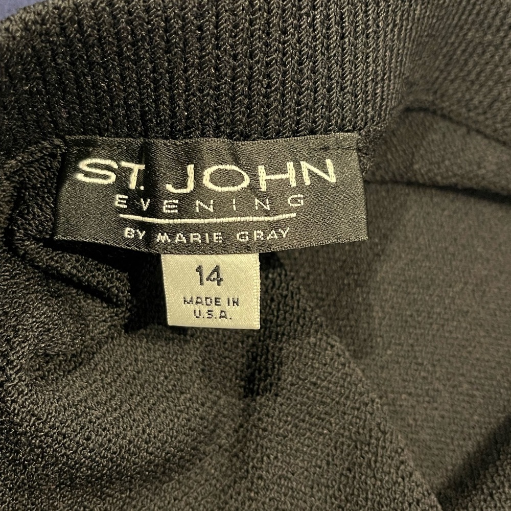 St. John Black Knit Evening Slacks - Picture 2 of 5